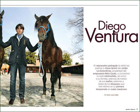 Diego Ventura protagonista de la prestigiosa revista mexicana Caras Sports